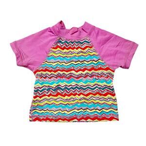 Tea Collection Rainbow Waves Rash Guard Swim Shirt Size 3